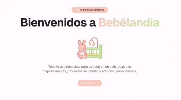 Landing publicada de Bebélandia, tienda de puericultura en Benidorm